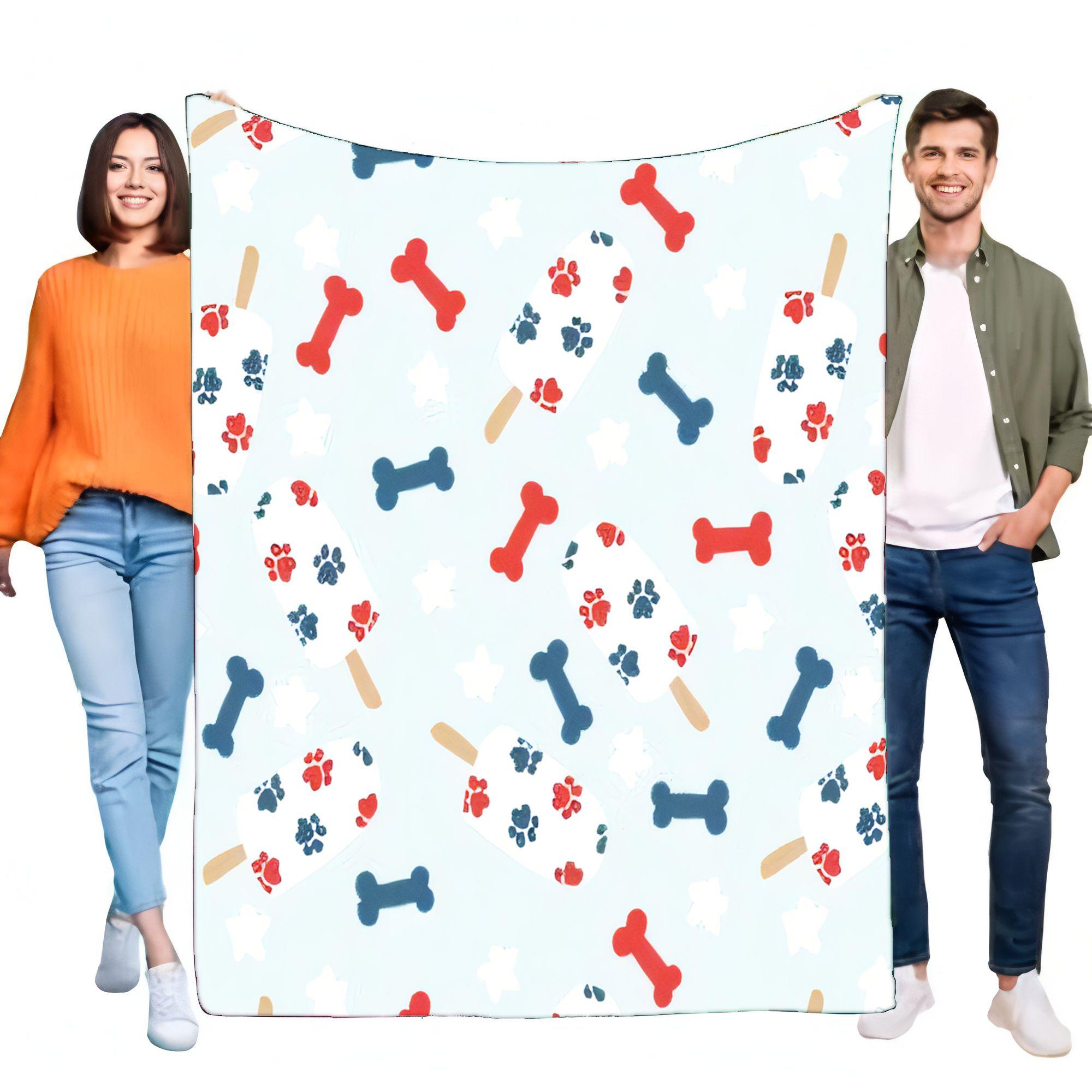 Cute Dog Bone Paw Print Popsicle Blanket Ultra Soft Flannel Fleece Throw Bed Sofa Living Room Home Decor Pet Lovers Gift Lightwe 75x90cm
Cute Dog Bone Paw Print Popsicle Blanket Ultra Soft Flannel Fleece Throw Bed Sofa Living Room Home Decor Pet Lovers Gift Lightwe 75x90cm