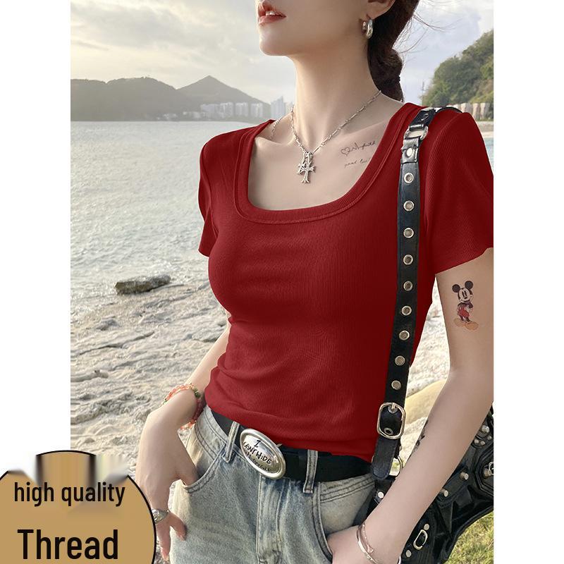 Women s Minimalist Square Neck Ribbed T-Shirt L (95-110 lbs) вино красного
Women s Minimalist Square Neck Ribbed T-Shirt L (95-110 lbs) вино красного