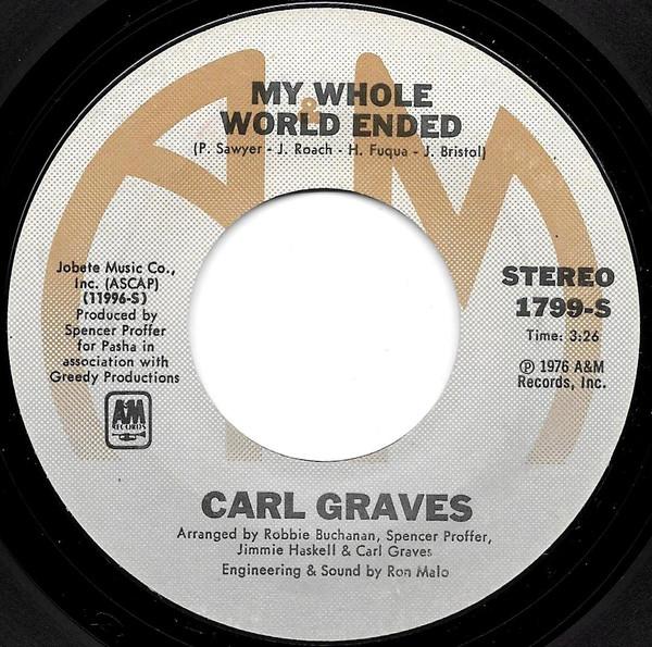 7-дюймовая пластинка CARL GRAVES My Whole World Ended 1799S AM Records 1976 США SoulFunk Б/у
7-дюймовая пластинка CARL GRAVES My Whole World Ended 1799S AM Records 1976 США SoulFunk Б/у