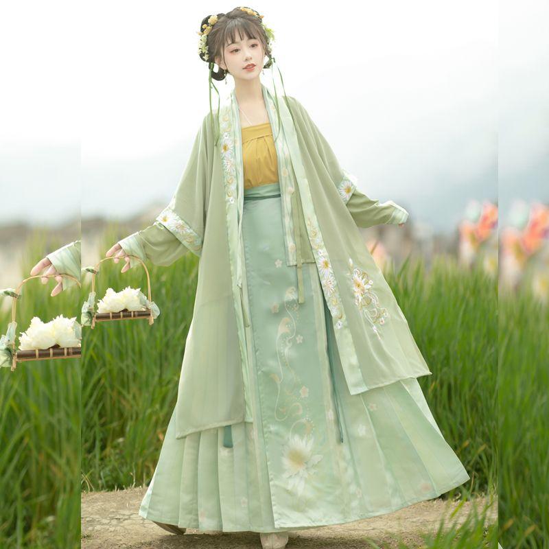 Китайский стиль династии Сун, женский костюм Hanfu для взрослых с вышивкой до талии, костюм с юбкой MA MIAN
Китайский стиль династии Сун, женский костюм Hanfu для взрослых с вышивкой до талии, костюм с юбкой MA MIAN