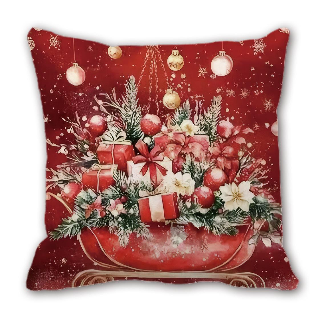 Christmas Plush Pillowcase Red Santa Snowman Digital Printing Backrest 45Cm print without core
Christmas Plush Pillowcase Red Santa Snowman Digital Printing Backrest 45Cm print without core