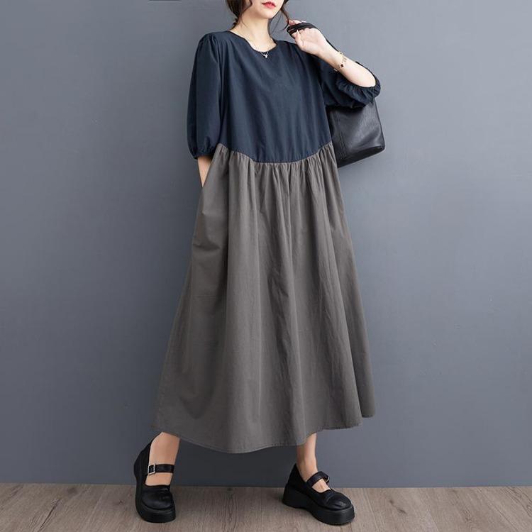 Korean Version Women Summer Dress Loose Oversized Patchwork Casual Sweet Simple Shirt One Size сірий колір
Korean Version Women Summer Dress Loose Oversized Patchwork Casual Sweet Simple Shirt One Size сірий колір