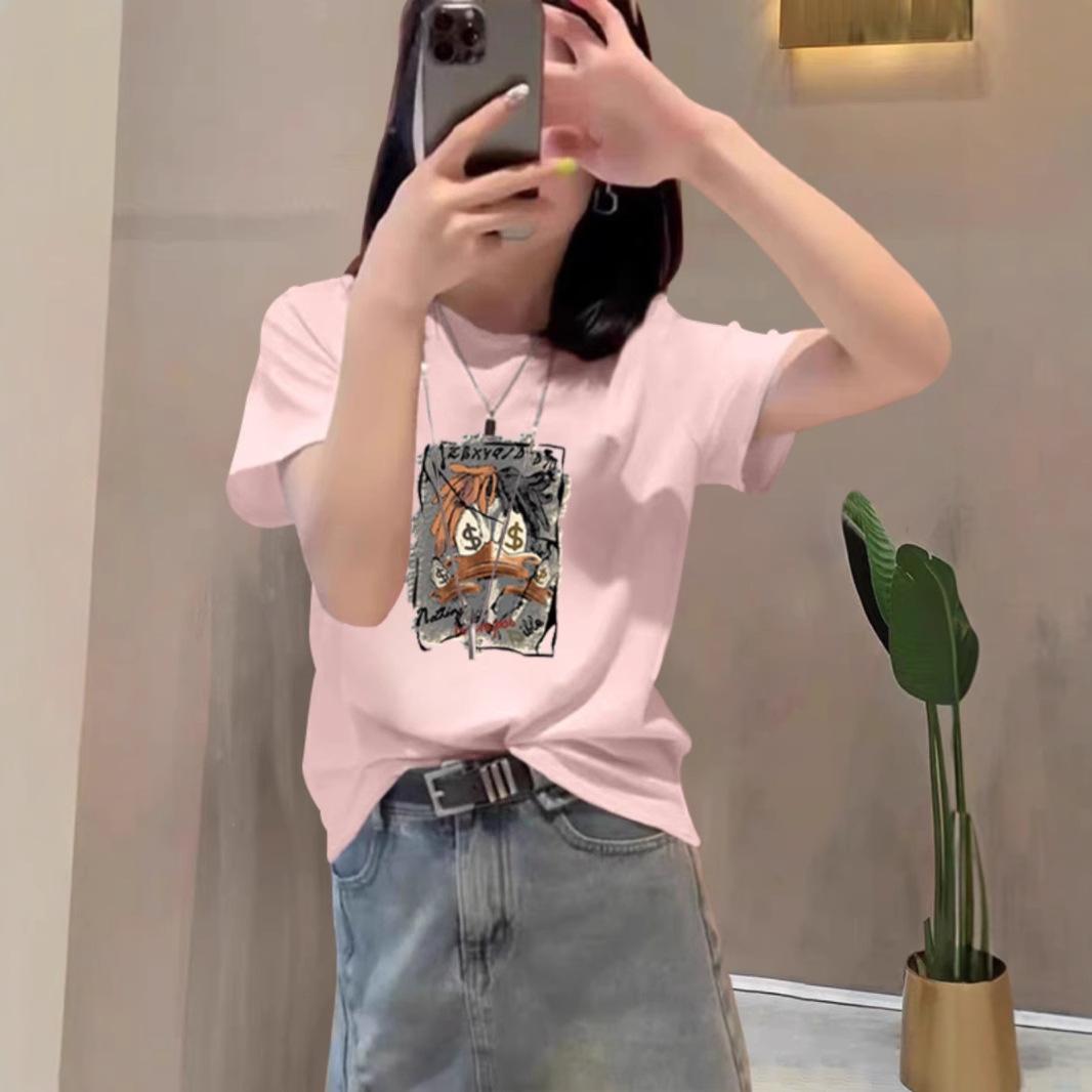 2025 new shoulder pure cotton cartoon short-sleeved T-shirt women s fashion versatile and thin apricot top bottoming shirt summer S
2025 new shoulder pure cotton cartoon short-sleeved T-shirt women s fashion versatile and thin apricot top bottoming shirt summer S