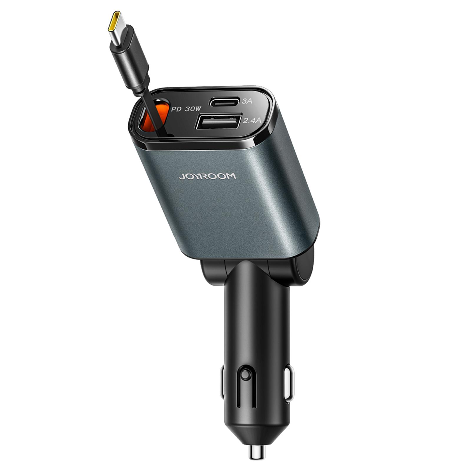 JOYROOM CCL07 45W Car Charger 3 in 1 with Built-In Retractable Type-C Cable Fast Charging for Multiple Devices A
JOYROOM CCL07 45W Car Charger 3 in 1 with Built-In Retractable Type-C Cable Fast Charging for Multiple Devices A