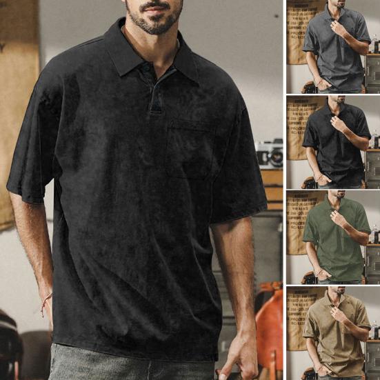 Summer Men Top Buttoned Half Open Turn-down Collar Solid Color Short Sleeves Retrp Chest Pocket Mid Length M армия зеленый
Summer Men Top Buttoned Half Open Turn-down Collar Solid Color Short Sleeves Retrp Chest Pocket Mid Length M армия зеленый