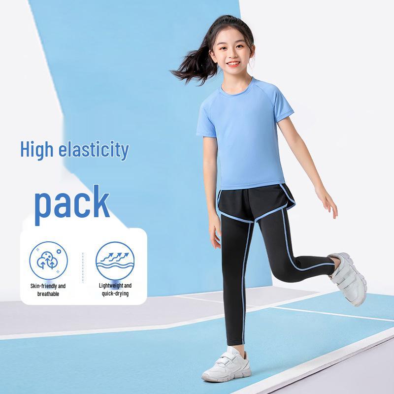 Girls Quick-Dry Two-Piece Active Set: Breathable T-Shirt & Elastic Shorts for Spring/Summer Outdoor Training Size 150
Girls Quick-Dry Two-Piece Active Set: Breathable T-Shirt & Elastic Shorts for Spring/Summer Outdoor Training Size 150
