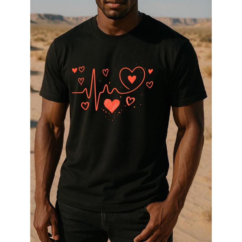 Simple electrocardiogram heart-shaped Men s printed short-sleeved T-shirt,quick-drying sports T-shirt, simple knitted pure cotton T-shirt 4XL чорний
Simple electrocardiogram heart-shaped Men s printed short-sleeved T-shirt,quick-drying sports T-shirt, simple knitted pure cotton T-shirt 4XL чорний