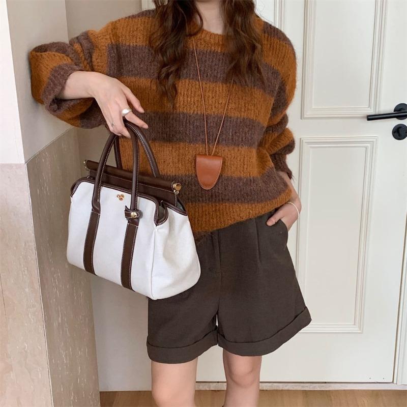 Осень и зима новый ленивый ветер свободный контрастный цвет полосатый вязаный свитер топ женская одежда мягкий восковой большой размер пуловер свитер женский One Size
Осень и зима новый ленивый ветер свободный контрастный цвет полосатый вязаный свитер топ женская одежда мягкий восковой большой размер пуловер свитер женский One Size