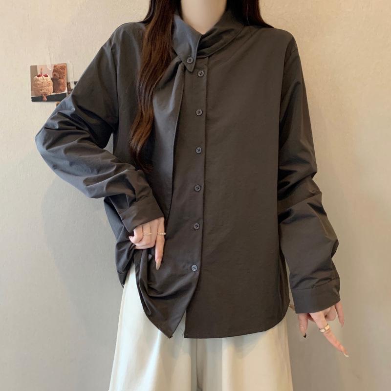 Plus-Size Elegant French-Style Top with Scarf Collar – Long-Sleeved, Slim Fit, High-End Autumn Design M темно-сірий
Plus-Size Elegant French-Style Top with Scarf Collar – Long-Sleeved, Slim Fit, High-End Autumn Design M темно-сірий