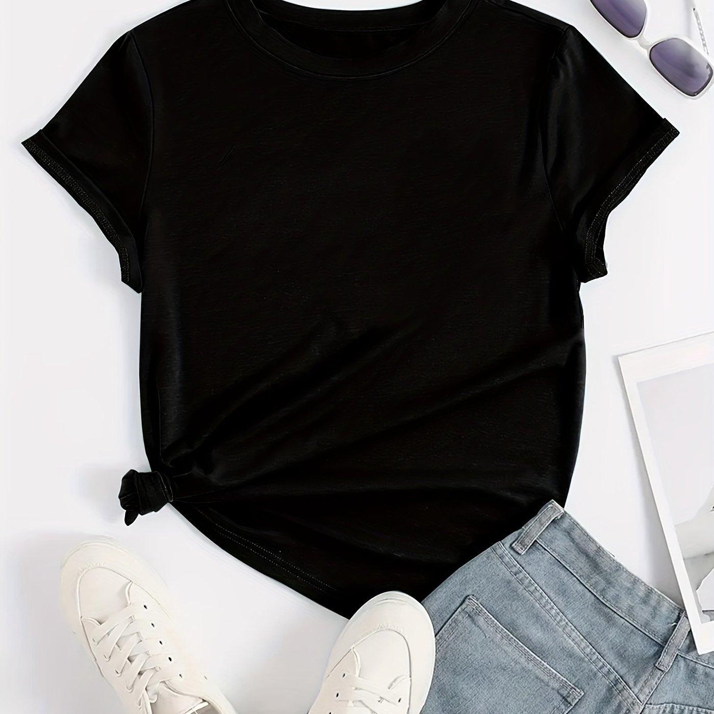 Summer Round Neck Solid color Top Fashionable Casual Pure Cotton Short Sleeved Women s T-shirts 2XL чорний
Summer Round Neck Solid color Top Fashionable Casual Pure Cotton Short Sleeved Women s T-shirts 2XL чорний