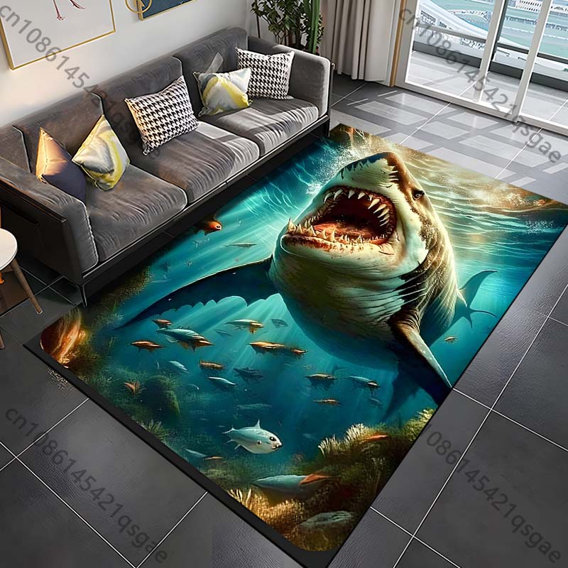 1PC Shark swimming with open mouth Print Carpet Rug for Living Room Bedroom Sofa Doormat Home Decor Non-slip Floor Mat 40cm x 60cm
1PC Shark swimming with open mouth Print Carpet Rug for Living Room Bedroom Sofa Doormat Home Decor Non-slip Floor Mat 40cm x 60cm