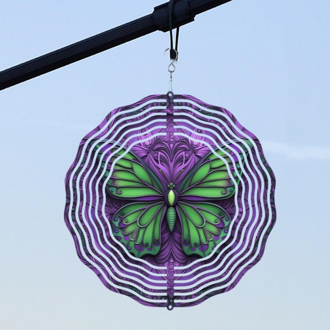 Vibrant 10 Inch Mandala Wind Chime with Swirling Butterflies Purple Green Metal Garden Decor Outdoor Art Gift for Family Friends
Vibrant 10 Inch Mandala Wind Chime with Swirling Butterflies Purple Green Metal Garden Decor Outdoor Art Gift for Family Friends