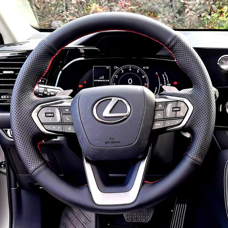 Ручна вишивка, нековзна, чорна шкіра, чохол на кермо автомобіля для Lexus NX250 NX260 NX350 NX350h NX450h+ -2024 2
Ручна вишивка, нековзна, чорна шкіра, чохол на кермо автомобіля для Lexus NX250 NX260 NX350 NX350h NX450h+ -2024 2