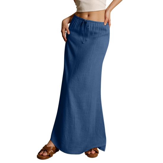 Women Maxi Skirt Mid-rise A-Line Drawstring Solid Color Long Skirt Easy To Match Lady Skirt Work Leisure Daily Wear XXL темно-синього кольору
Women Maxi Skirt Mid-rise A-Line Drawstring Solid Color Long Skirt Easy To Match Lady Skirt Work Leisure Daily Wear XXL темно-синього кольору