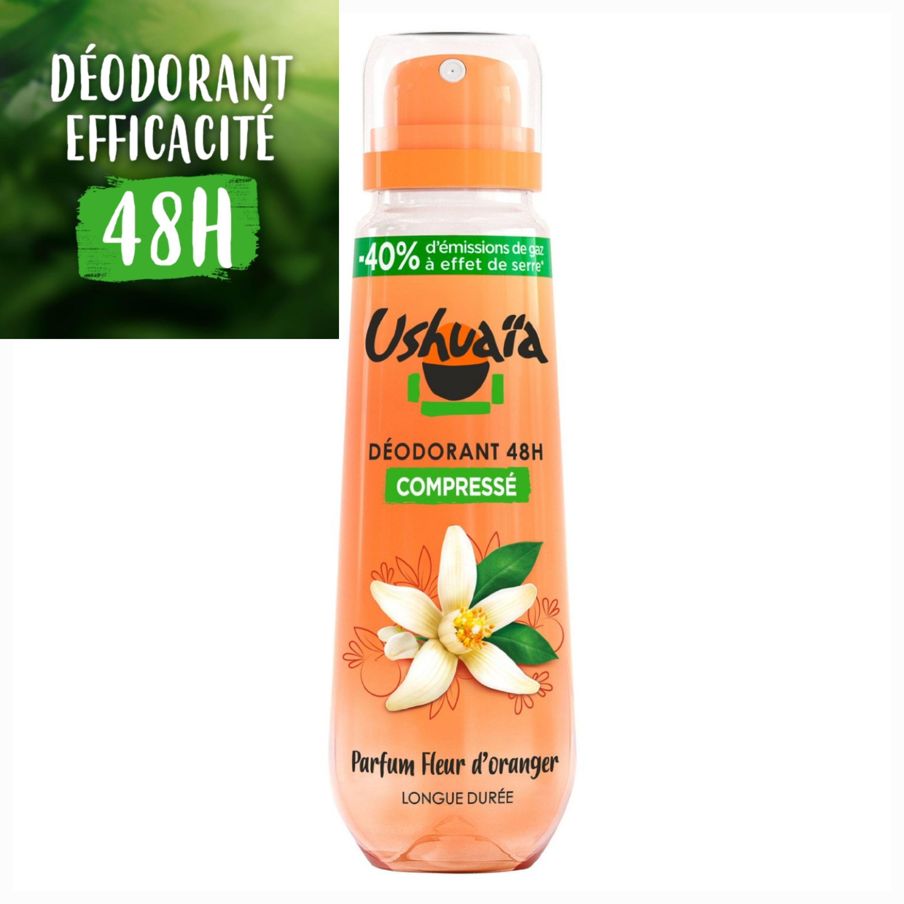 Compressed spray deodorant Antiperspirant 48h effectiveness Orange blossom USHUAIA the spray
Compressed spray deodorant Antiperspirant 48h effectiveness Orange blossom USHUAIA the spray