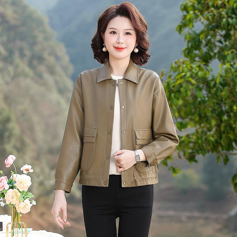 Весенняя куртка из вымытой кожи 2025: Модная ПУ верхняя одежда свободного кроя для женщин L for 90-110 jin хаки
Весенняя куртка из вымытой кожи 2025: Модная ПУ верхняя одежда свободного кроя для женщин L for 90-110 jin хаки