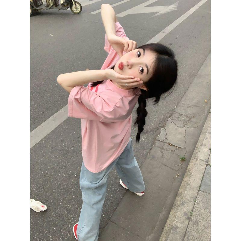 Hong Kong Style Chic Super Nice Fashion Pink Letters Short Sleeve T-Shirt Women Oversize Casual Chic Tops Ins Fashion Pink M
Hong Kong Style Chic Super Nice Fashion Pink Letters Short Sleeve T-Shirt Women Oversize Casual Chic Tops Ins Fashion Pink M