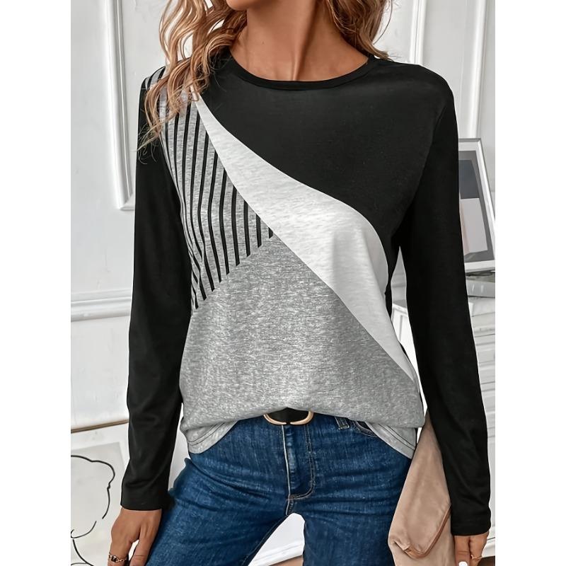 Женская футболка с длинным рукавом с 3D-принтом в полоску с цветовыми блоками, модная повседневная футболка оверсайз XL
Женская футболка с длинным рукавом с 3D-принтом в полоску с цветовыми блоками, модная повседневная футболка оверсайз XL
