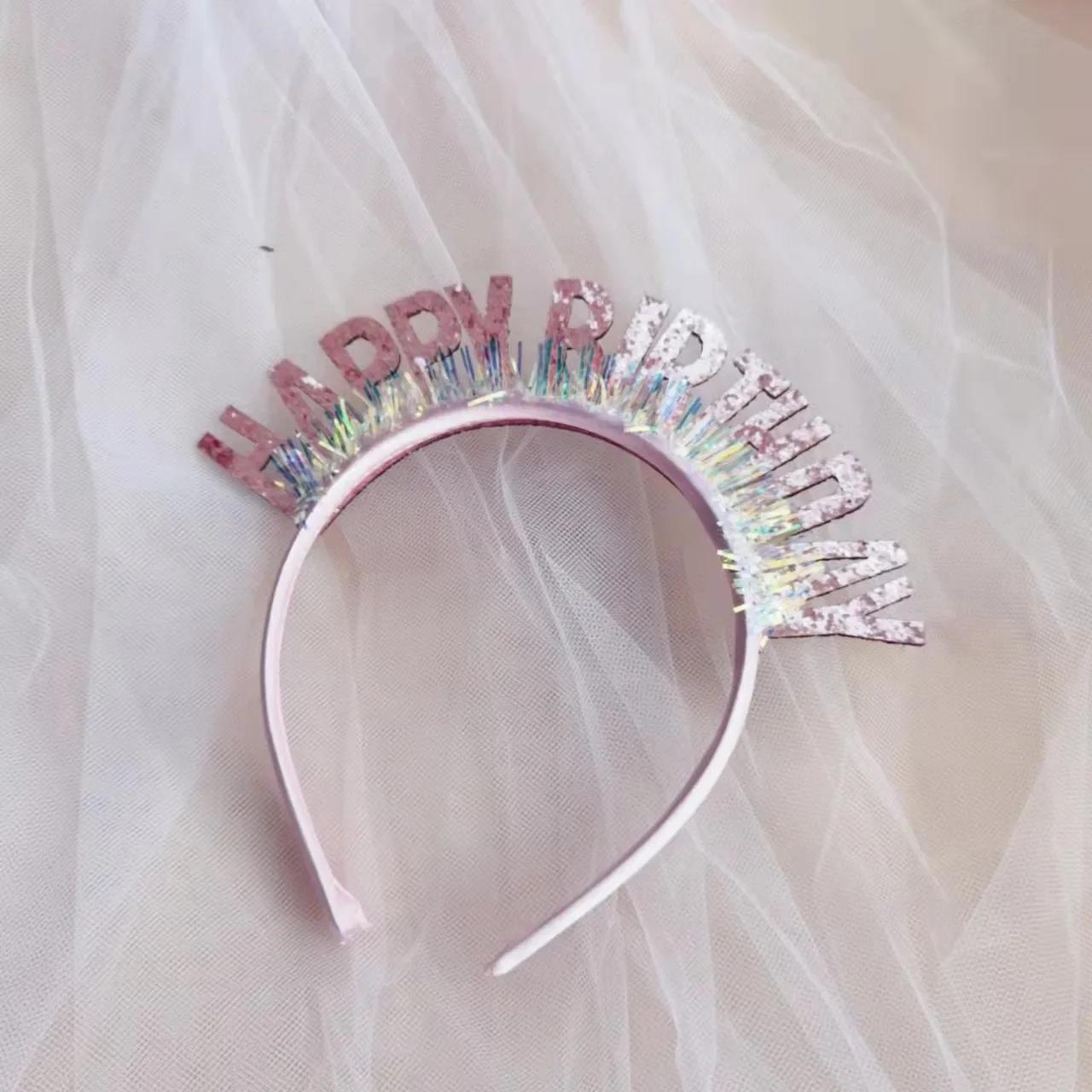 Украшение для повязки на голову на день рождения, гравировка английских букв лазером «С днем рождения», товары для украшения вечеринки розовый
Украшение для повязки на голову на день рождения, гравировка английских букв лазером «С днем рождения», товары для украшения вечеринки розовый