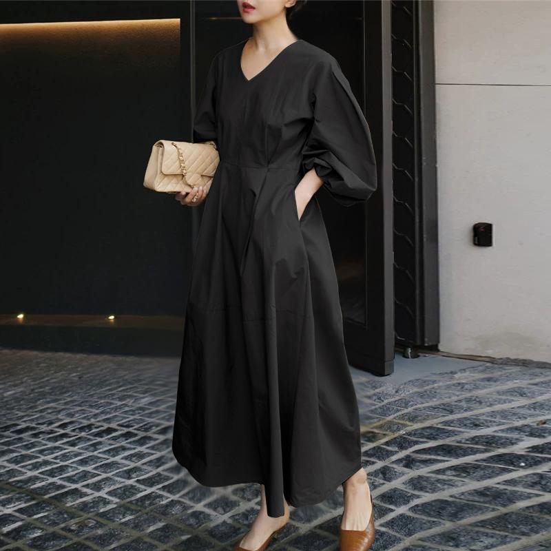 ZANZEA Женское повседневное платье с V-образным вырезом, свободного кроя, с длинным рукавом, однотонное 3XL чёрный
ZANZEA Женское повседневное платье с V-образным вырезом, свободного кроя, с длинным рукавом, однотонное 3XL чёрный