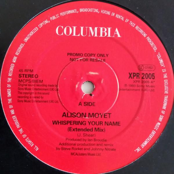 12inch Record ALISON MOYET Whispering Your Name XPR2005 Columbia 1993 UK Dance Electronica Used
12inch Record ALISON MOYET Whispering Your Name XPR2005 Columbia 1993 UK Dance Electronica Used