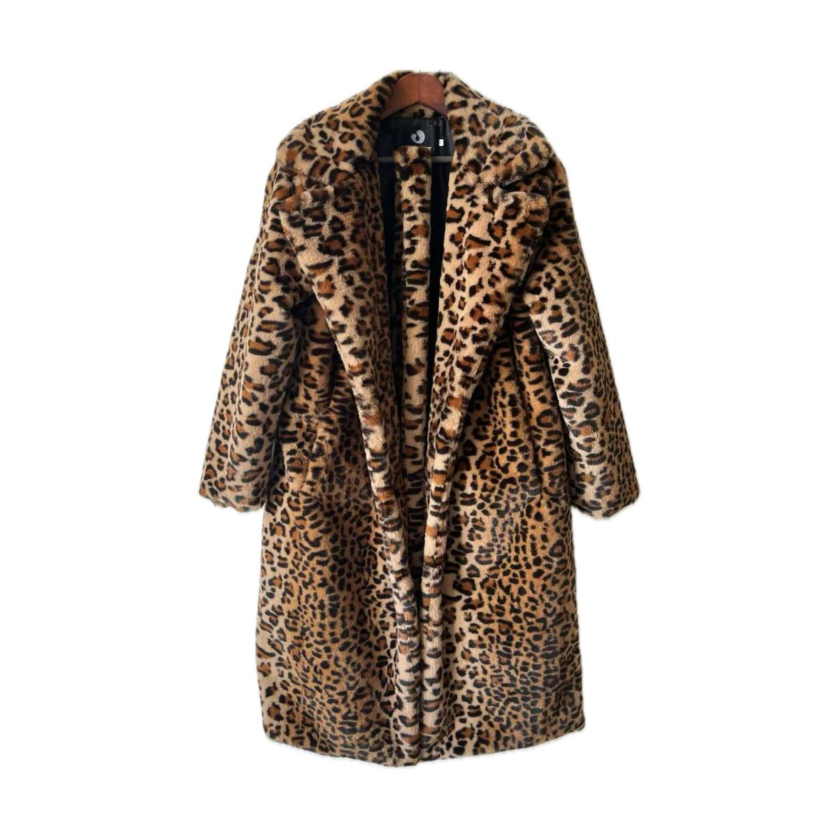 Long Leopard-print Imitation Fur Coat, Thickened Women s Coat L света загар
Long Leopard-print Imitation Fur Coat, Thickened Women s Coat L света загар