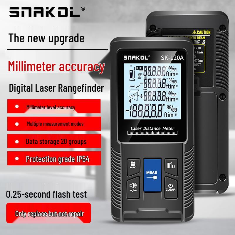 Snaike 120m High-Precision Laser Rangefinder - Infrared Electronic Measuring Tape for Room Distance Measurement 70m ABS
Snaike 120m High-Precision Laser Rangefinder - Infrared Electronic Measuring Tape for Room Distance Measurement 70m ABS