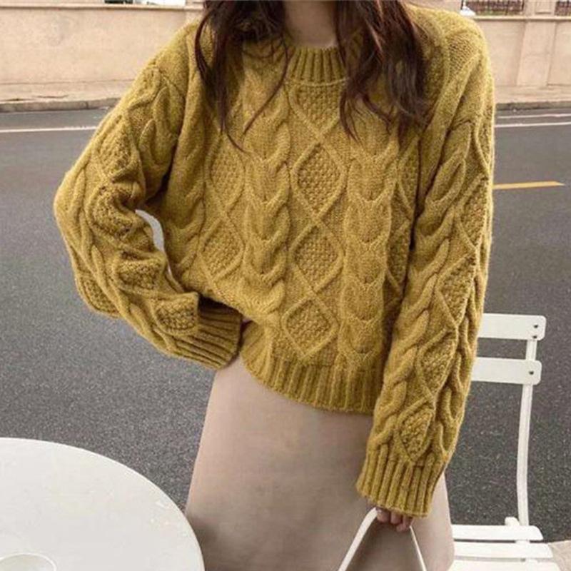 Толстый шерстяной свитер с вязаным переплетением «косичка», пуловер, осень и зима, маленький низ, вязаный свитер женский One Size
Толстый шерстяной свитер с вязаным переплетением «косичка», пуловер, осень и зима, маленький низ, вязаный свитер женский One Size
