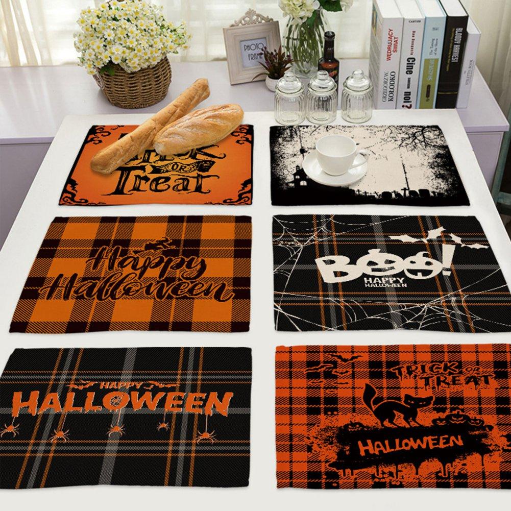 Halloween Placemats Linen Ghost Festival Kitchen Dinning Table Mats Bowl Coffee Cup Pads Mats Halloween Party Supplies Accessori 42x32CM
Halloween Placemats Linen Ghost Festival Kitchen Dinning Table Mats Bowl Coffee Cup Pads Mats Halloween Party Supplies Accessori 42x32CM