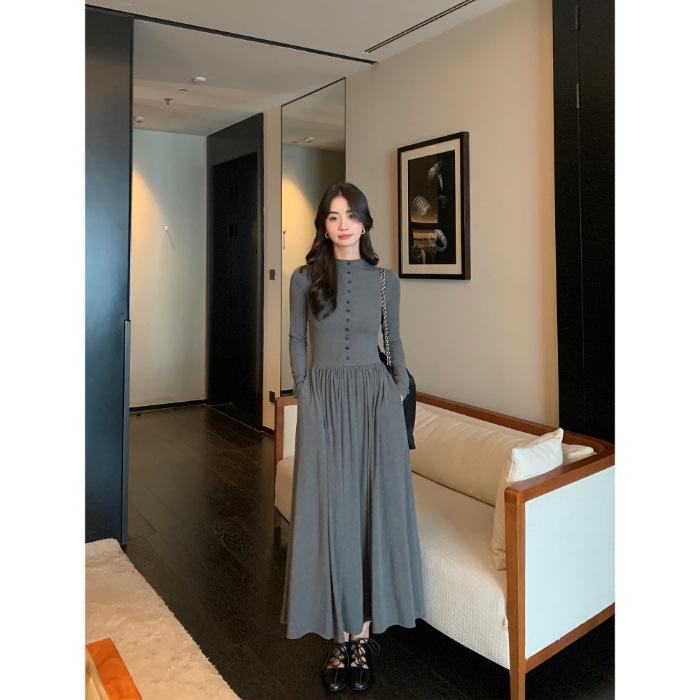 High quality! French premium black knitted long-sleeved dress for women s early autumn waist and bottom dress XL сірий колір
High quality! French premium black knitted long-sleeved dress for women s early autumn waist and bottom dress XL сірий колір