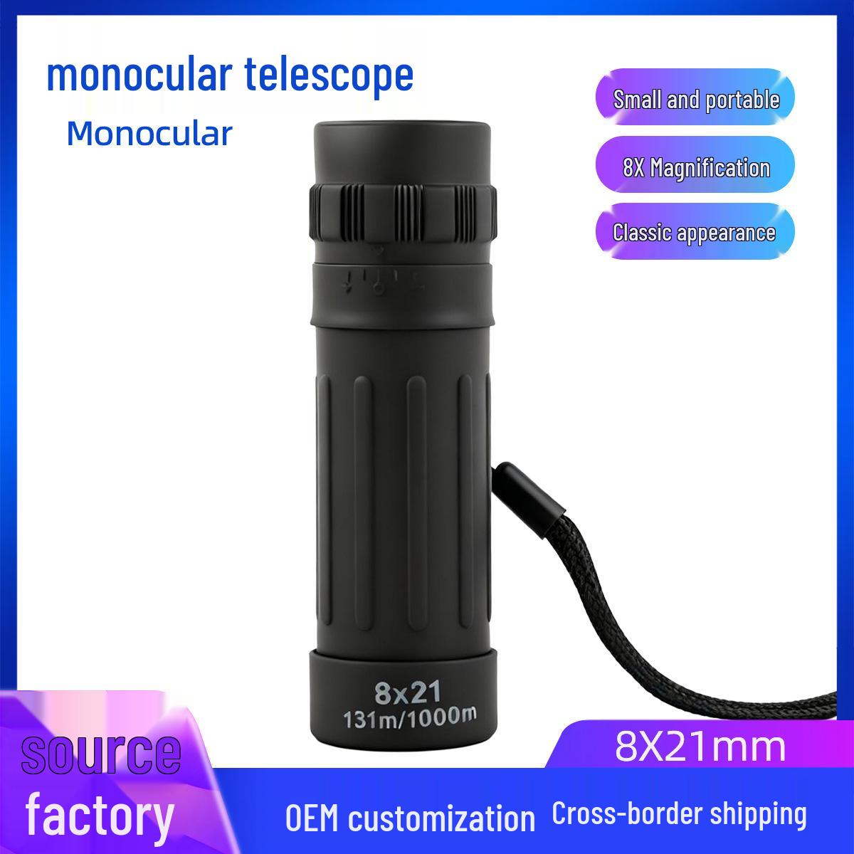 8x21 Night Vision Monocular HD Mobile Lens for Outdoor Photography 8x21 Black Monocular with Blue Film
8x21 Night Vision Monocular HD Mobile Lens for Outdoor Photography 8x21 Black Monocular with Blue Film