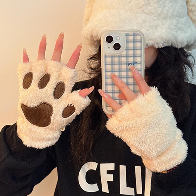 Winter Cute Cartoon Girl Plus Velvet Windproof Warm Bear/Cat Paw Neck Hanging Gloves One Size
Winter Cute Cartoon Girl Plus Velvet Windproof Warm Bear/Cat Paw Neck Hanging Gloves One Size