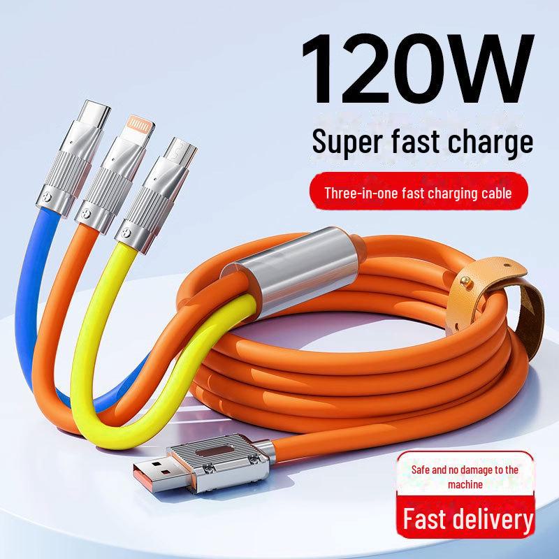 3-метровый 6-амперный кабель для зарядки Super Flash: One-to-Three Multi-Head для устройств Apple, Android и Type-C 2.0m
3-метровый 6-амперный кабель для зарядки Super Flash: One-to-Three Multi-Head для устройств Apple, Android и Type-C 2.0m