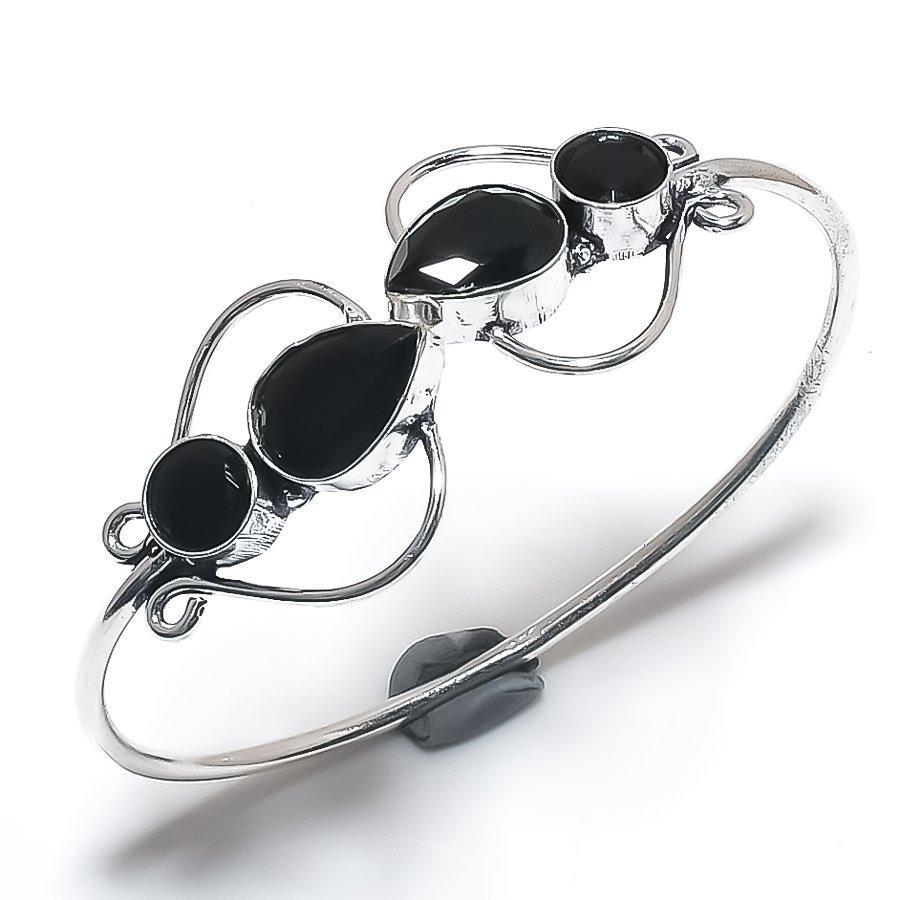 Black Spinel Gemstone Handmade 925 Sterling Silver Cuff Bangle Adjustable H8N54
Black Spinel Gemstone Handmade 925 Sterling Silver Cuff Bangle Adjustable H8N54