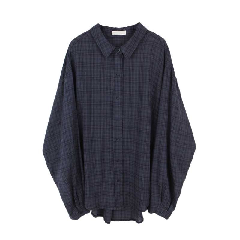 Oni Ins Lapel Button Loose Plaid Shirt Navy blue In Stock All yards
Oni Ins Lapel Button Loose Plaid Shirt Navy blue In Stock All yards