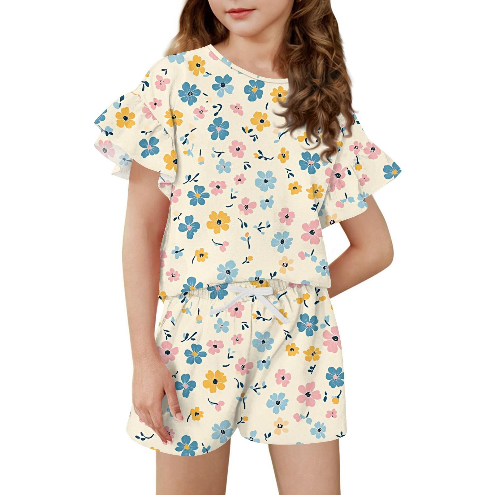 Girls Summer Outfit Ruffle Sleeve Top And Shorts Clothing Set Lightweight Casual Two Piece 140 жовтий
Girls Summer Outfit Ruffle Sleeve Top And Shorts Clothing Set Lightweight Casual Two Piece 140 жовтий