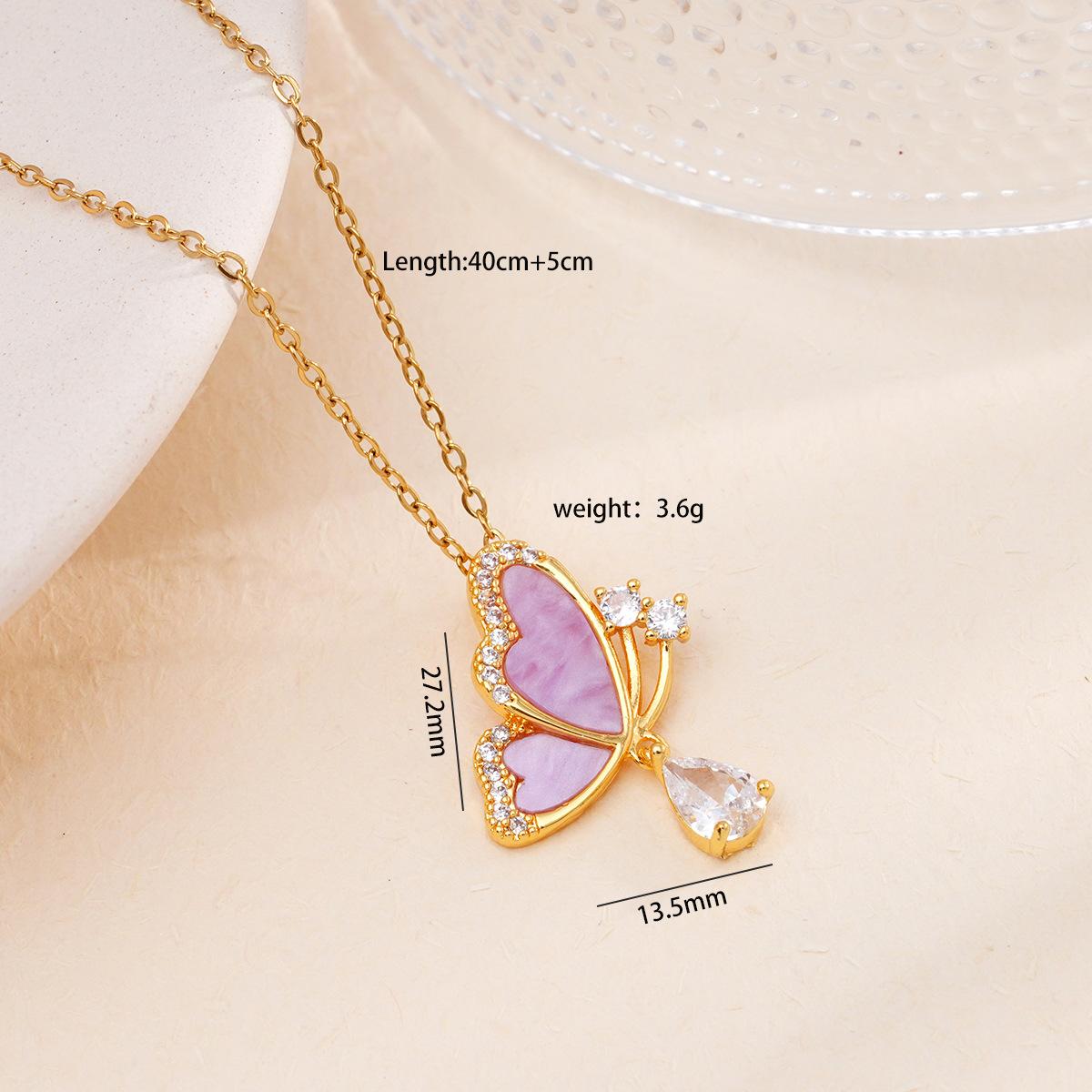 Fashion Shell Butterfly Zircon Pendant Necklace Gold Color Stainless Steel Chain Jewelry Gifts for Women Teen Girls
Fashion Shell Butterfly Zircon Pendant Necklace Gold Color Stainless Steel Chain Jewelry Gifts for Women Teen Girls
