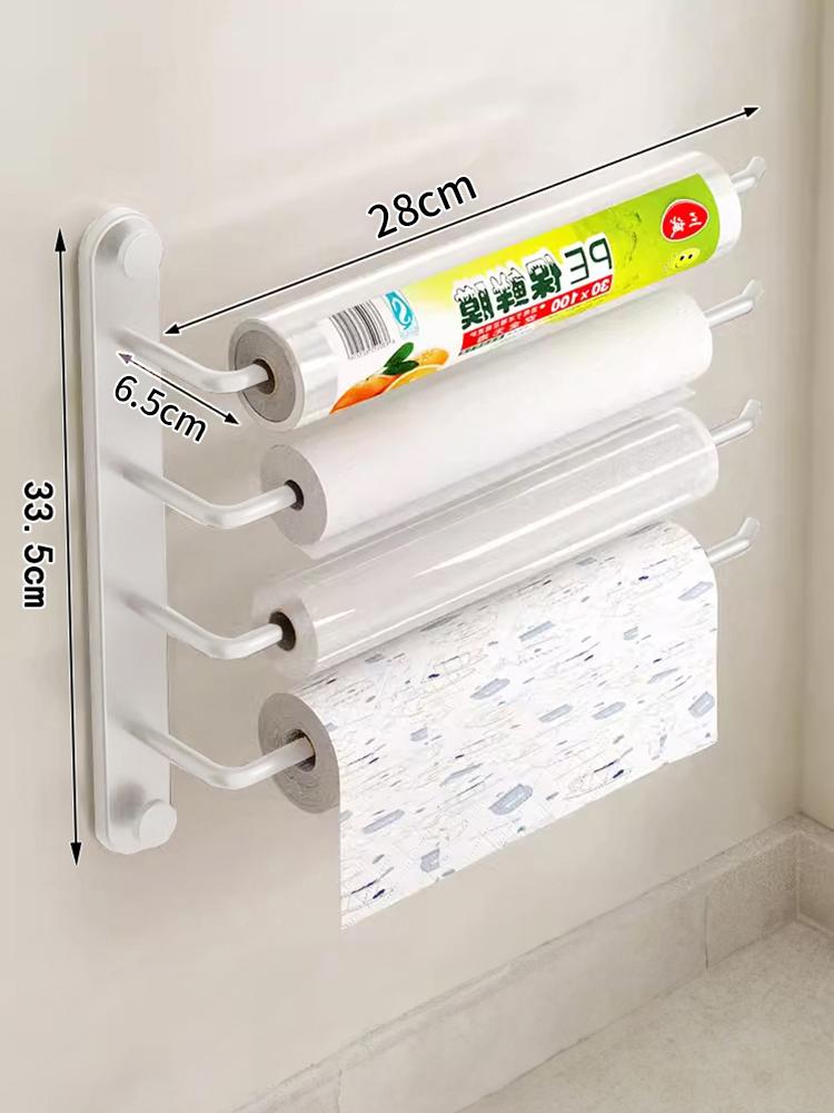 Многоцелевая полка без сверла Держатель рулона Кухонная вешалка для полотенец Организация хранения Плавающие настенные полки Кухонные принадлежности