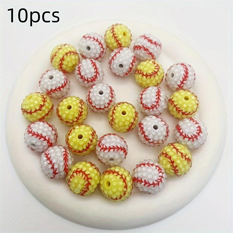 10-Piece Sports-Themed Resin Baseball Bead Set, 20mm Round Decorative Beads with Straight Holes - Perfect for jewelry making, DI 10pcs
10-Piece Sports-Themed Resin Baseball Bead Set, 20mm Round Decorative Beads with Straight Holes - Perfect for jewelry making, DI 10pcs