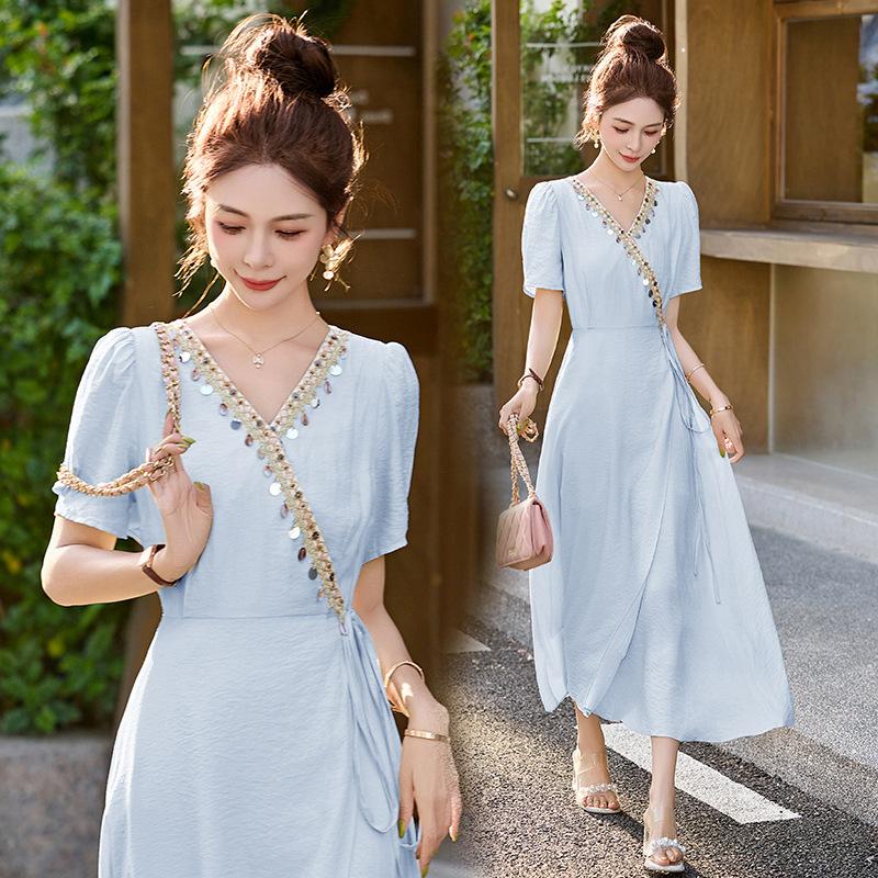 Темпераментное суперкрасивое платье женское летнее новый дизайн чувство отпускной стиль талия тонкая популярная юбка 2XL синий
Темпераментное суперкрасивое платье женское летнее новый дизайн чувство отпускной стиль талия тонкая популярная юбка 2XL синий