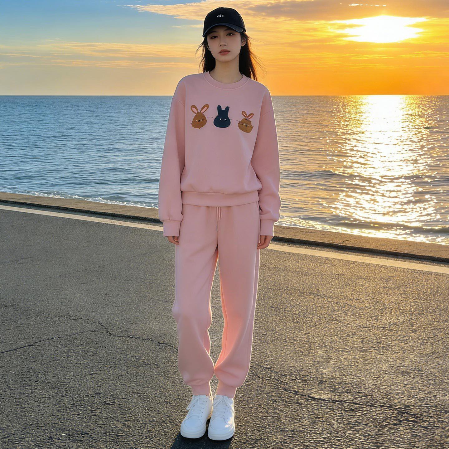 Women s Pink Round Neck Casual Sportswear Set: Early Spring Simple Fashion Chic Two-Piece Slimming Outfit XXL
Women s Pink Round Neck Casual Sportswear Set: Early Spring Simple Fashion Chic Two-Piece Slimming Outfit XXL