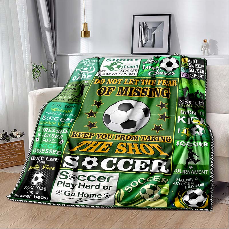 Green Soccer Ball & Field Collage Soft Blanket, Sports Fan Cozy Cover 80cm x 120cm
Green Soccer Ball & Field Collage Soft Blanket, Sports Fan Cozy Cover 80cm x 120cm
