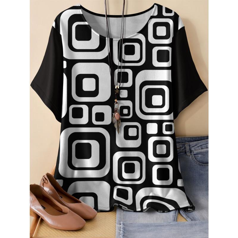 Large Size Round Neck Creative Printed Simple Line Pattern Short-sleeved T-shirt S
Large Size Round Neck Creative Printed Simple Line Pattern Short-sleeved T-shirt S