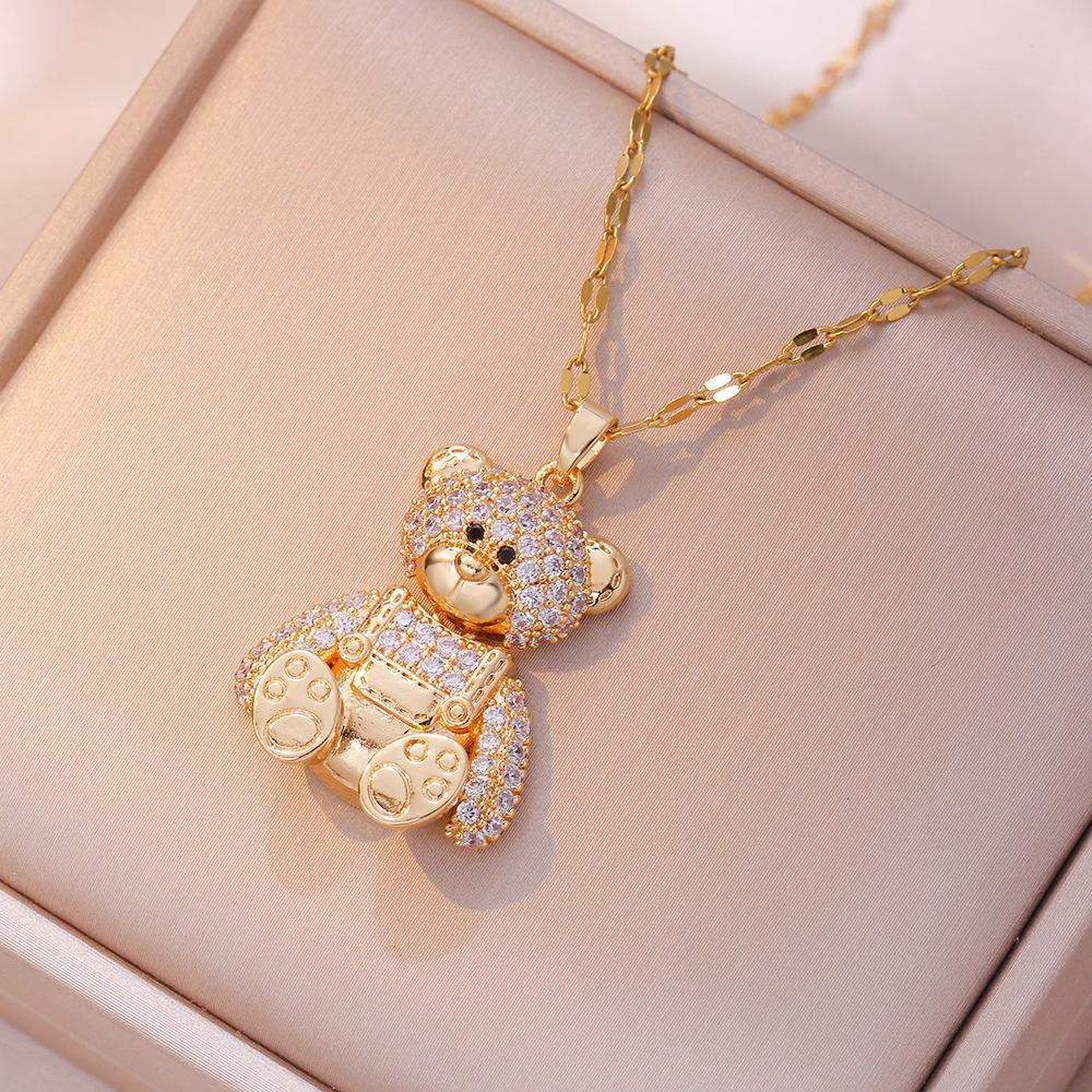 Colorful Zircon Cute Bear Pendant Necklaces for Women Girls Stainless Steel Trendy Romantic Jewelry Accessories Gifts
Colorful Zircon Cute Bear Pendant Necklaces for Women Girls Stainless Steel Trendy Romantic Jewelry Accessories Gifts