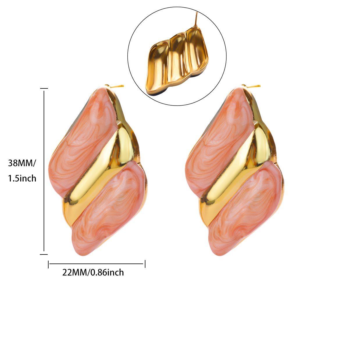 Hot-selling oil dripping stainless steel earrings personalized light luxury high-end earrings plated real gold stud earrings
Hot-selling oil dripping stainless steel earrings personalized light luxury high-end earrings plated real gold stud earrings