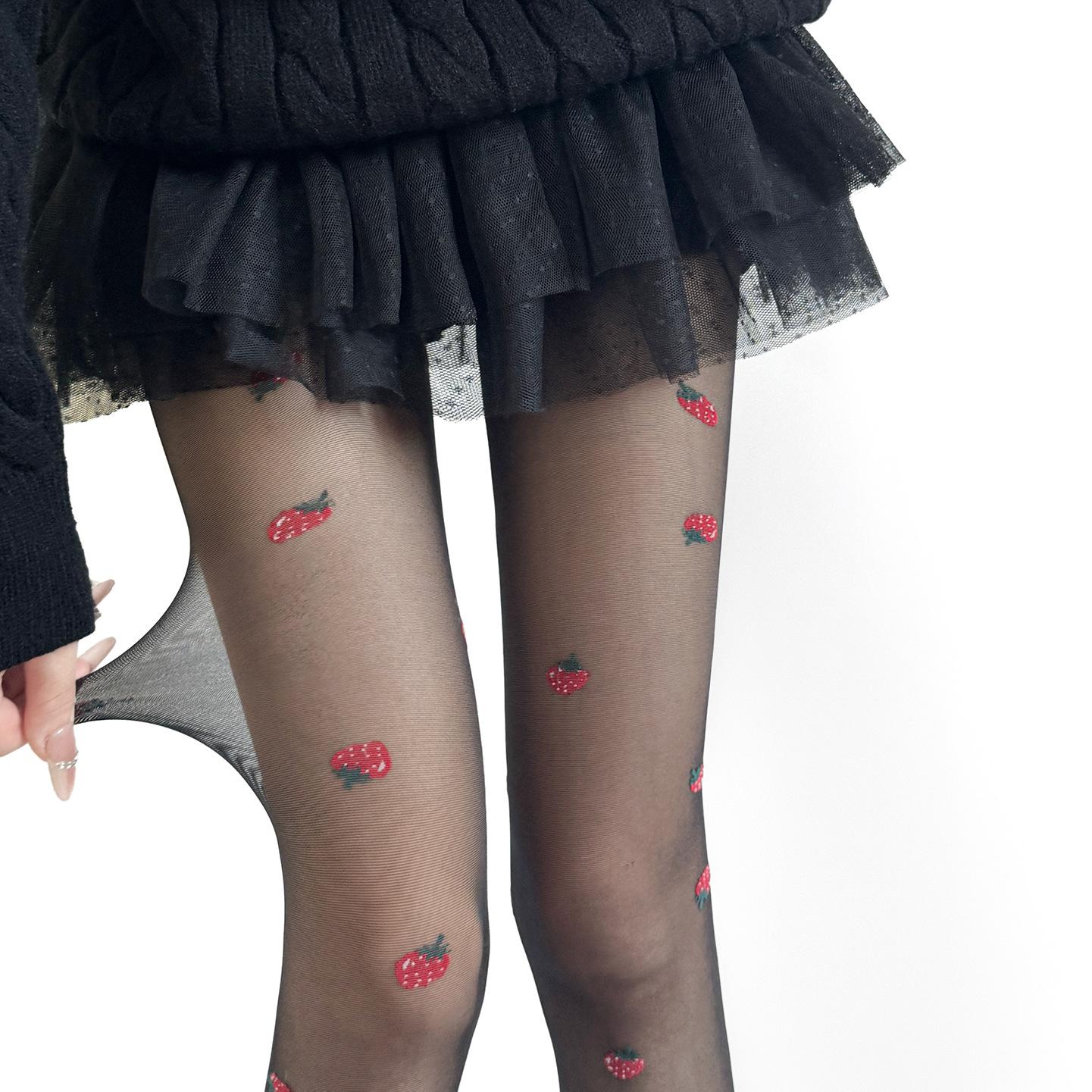 Korean Strawberry Jacquard Tights in Cream White Semi-Sheer Lolita Style Pantyhose with Black Base Slimming Aesthetic Legwear One Size чорний
Korean Strawberry Jacquard Tights in Cream White Semi-Sheer Lolita Style Pantyhose with Black Base Slimming Aesthetic Legwear One Size чорний