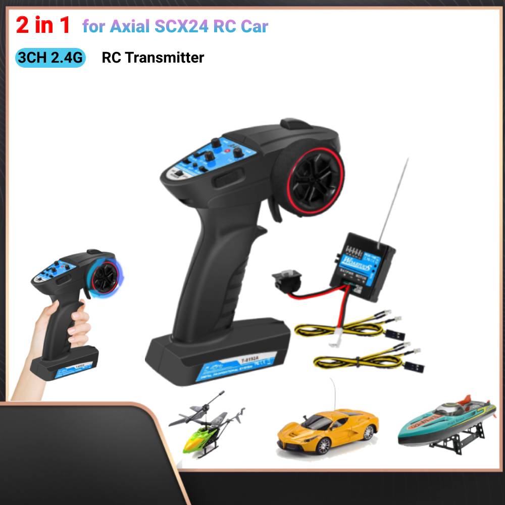 2-in-1 RC Transmitter 3CH 2.4G ESC&Receiver Remote Controller with LED Light Compatible for Axial SCX24 RC Car Toys Accessories білий
2-in-1 RC Transmitter 3CH 2.4G ESC&Receiver Remote Controller with LED Light Compatible for Axial SCX24 RC Car Toys Accessories білий