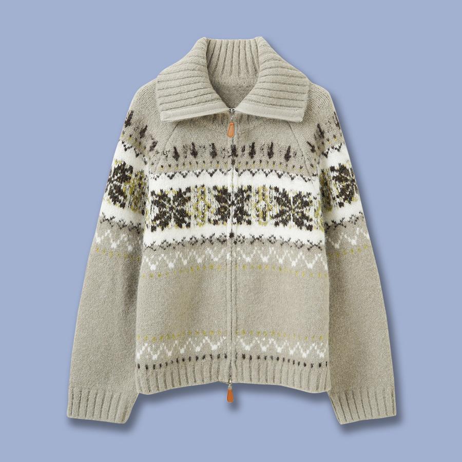 Sw Icelandic Wool Blend Fair Isle Color Blocked Cardigan Sweater Women s Winter New Style Zipper Knit S4MY064 L зелений
Sw Icelandic Wool Blend Fair Isle Color Blocked Cardigan Sweater Women s Winter New Style Zipper Knit S4MY064 L зелений