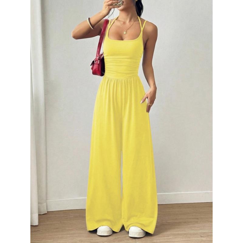 Women Summer Sleeveless Jumpsuit Slim Fit Casual Wide Leg Pants Fashion Backless Romper Solid Color High Waist Elegant Loose Long Bodysuits for Women XL лимонно-жовтий колір
Women Summer Sleeveless Jumpsuit Slim Fit Casual Wide Leg Pants Fashion Backless Romper Solid Color High Waist Elegant Loose Long Bodysuits for Women XL лимонно-жовтий колір