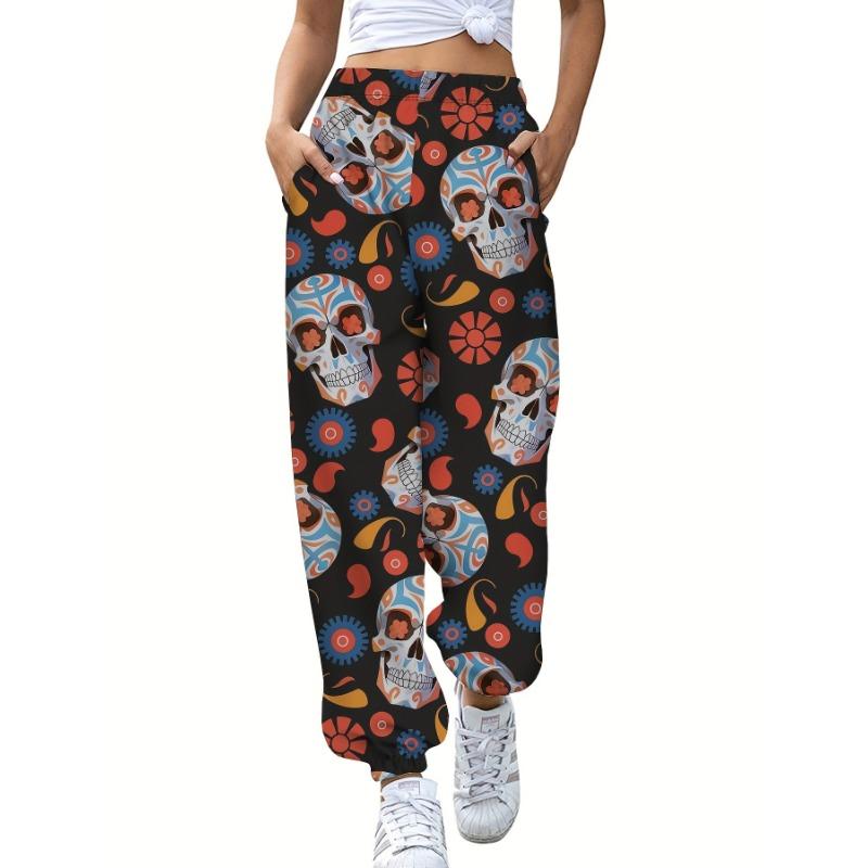 Брюки-джоггеры с черепом и цветочным принтом, повседневные свободные брюки с наклонными карманами на весну и осень, женская одежда
Брюки-джоггеры с черепом и цветочным принтом, повседневные свободные брюки с наклонными карманами на весну и осень, женская одежда